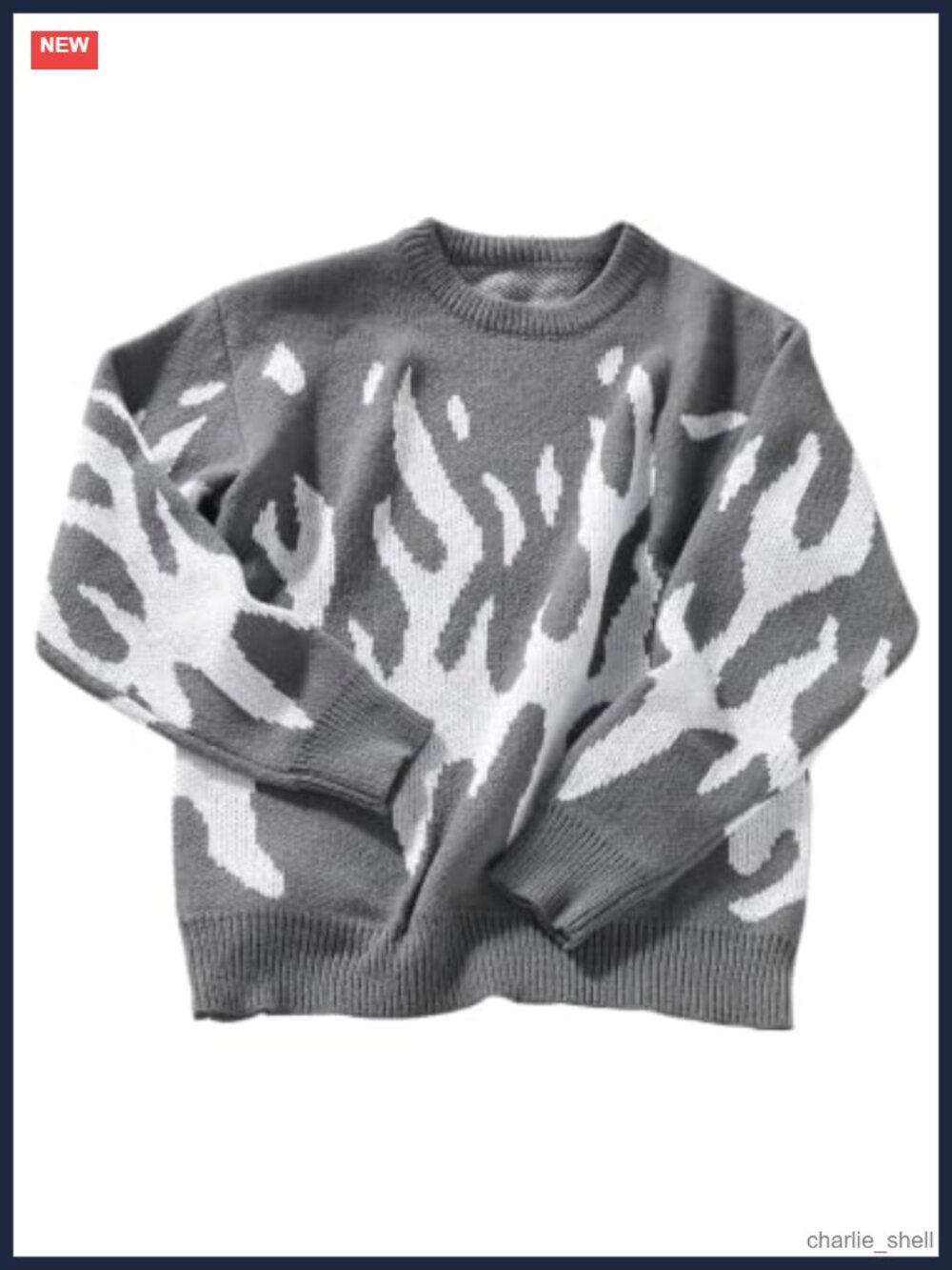 Men's Graphic Knit Pullover Sweater Long Sleeve Crew Neck Fall Streetwear